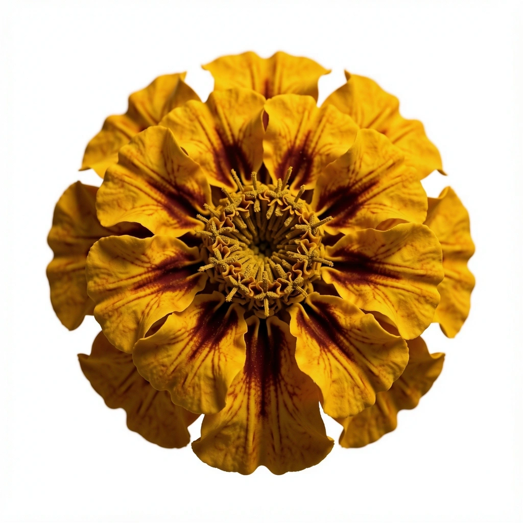 Detailed marigold botanical specimen